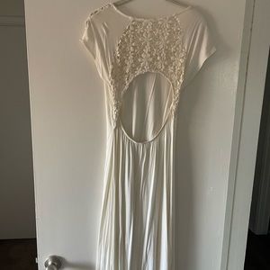 Ivory high though crochet dress
